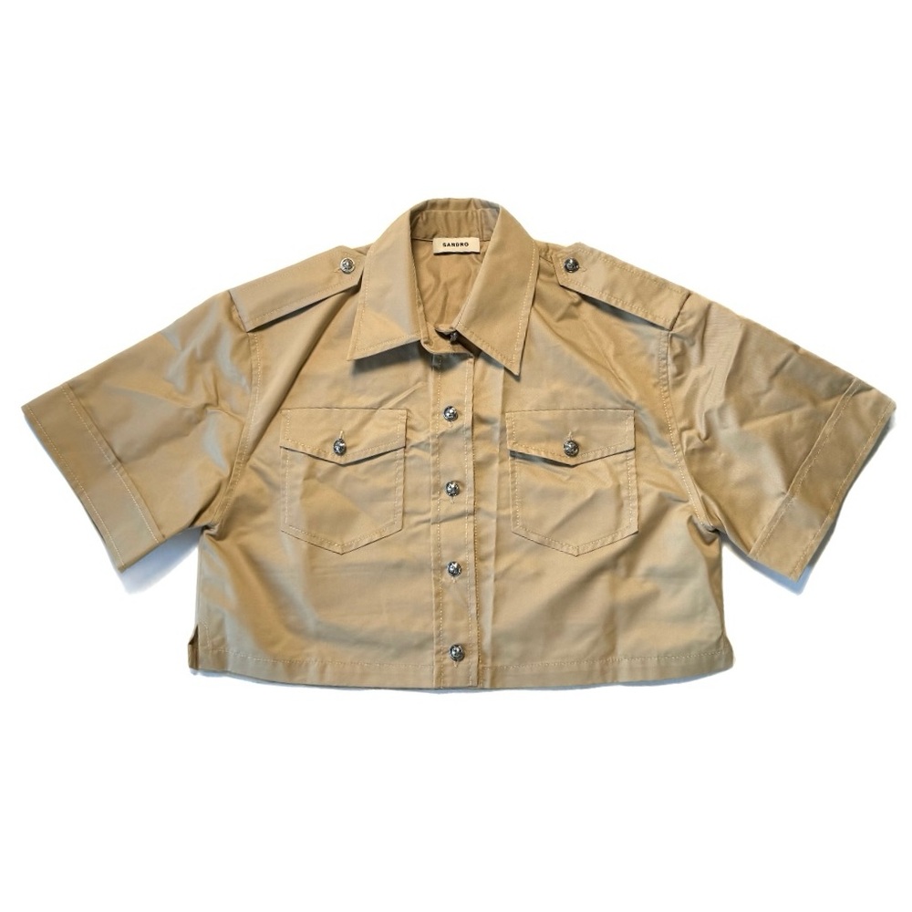 Sandro Officer's Cropped Shirt